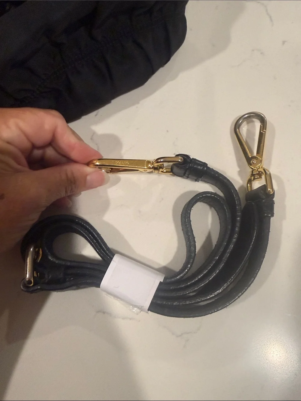 Prada Black Ruched Nylon Shoulder Bag with Gold Hardware